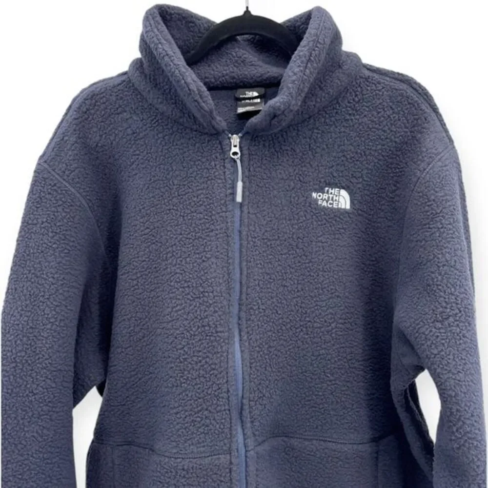 The North Face Men's Size‎ Large Navy Dunraven Sherpa Full Zip Fleece Jacket